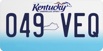 KY license plate 049VEQ