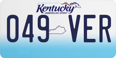 KY license plate 049VER