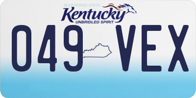 KY license plate 049VEX