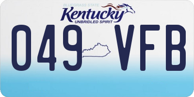 KY license plate 049VFB