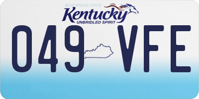 KY license plate 049VFE