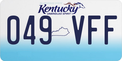 KY license plate 049VFF