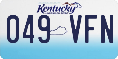 KY license plate 049VFN
