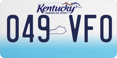 KY license plate 049VFO