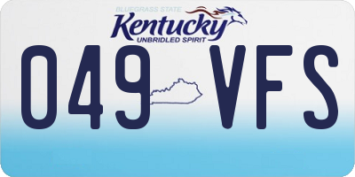 KY license plate 049VFS