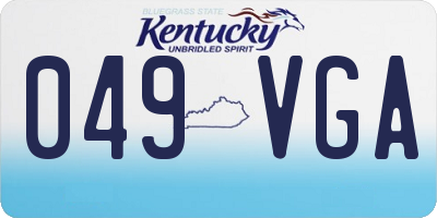 KY license plate 049VGA