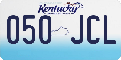 KY license plate 050JCL