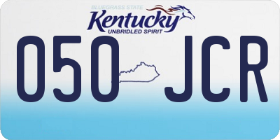 KY license plate 050JCR