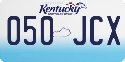 KY license plate 050JCX