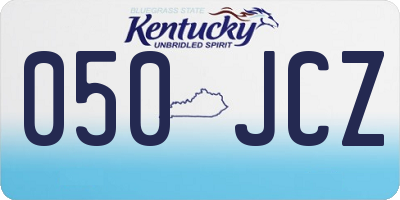 KY license plate 050JCZ