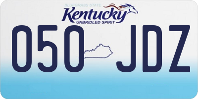 KY license plate 050JDZ