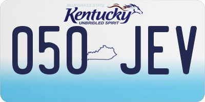 KY license plate 050JEV