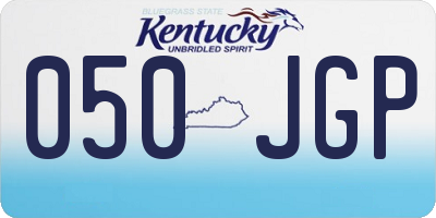 KY license plate 050JGP