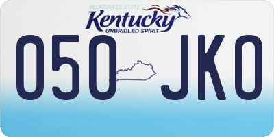 KY license plate 050JKO