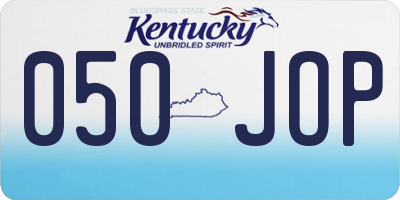 KY license plate 050JOP