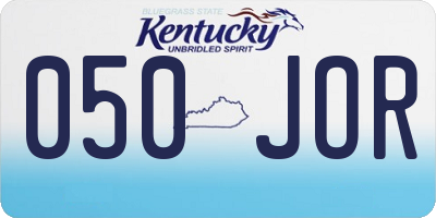 KY license plate 050JOR