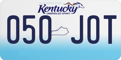 KY license plate 050JOT
