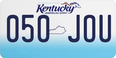 KY license plate 050JOU