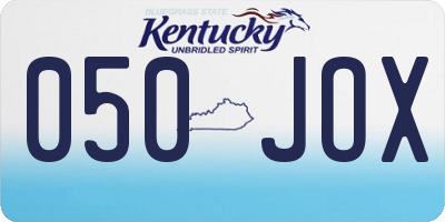 KY license plate 050JOX