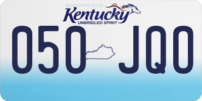 KY license plate 050JQO