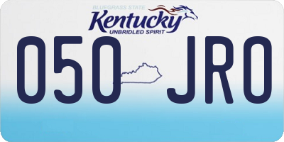 KY license plate 050JRO