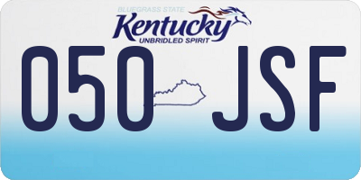 KY license plate 050JSF