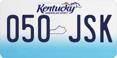 KY license plate 050JSK