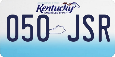 KY license plate 050JSR