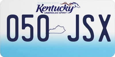 KY license plate 050JSX