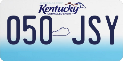 KY license plate 050JSY