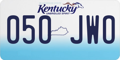 KY license plate 050JWO
