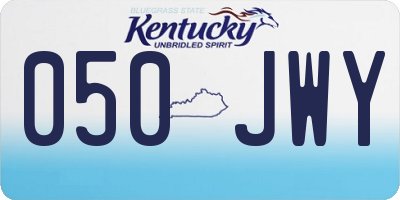 KY license plate 050JWY