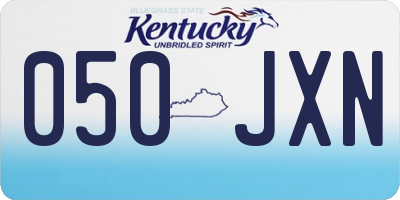 KY license plate 050JXN