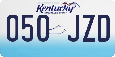 KY license plate 050JZD