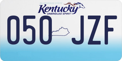 KY license plate 050JZF