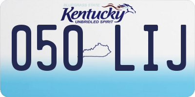 KY license plate 050LIJ
