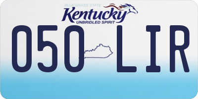 KY license plate 050LIR