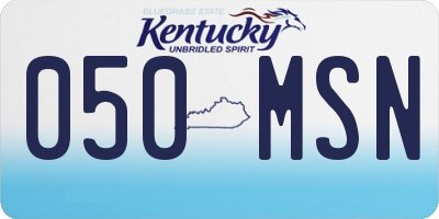 KY license plate 050MSN