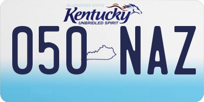 KY license plate 050NAZ