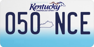 KY license plate 050NCE