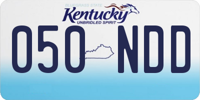 KY license plate 050NDD