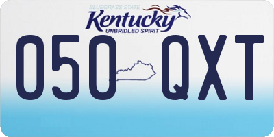 KY license plate 050QXT