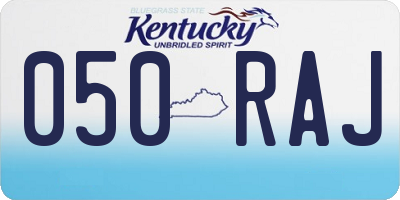 KY license plate 050RAJ