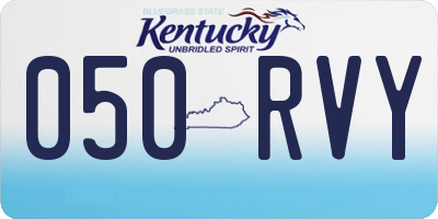 KY license plate 050RVY