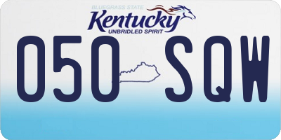 KY license plate 050SQW
