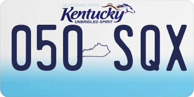 KY license plate 050SQX