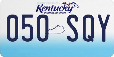 KY license plate 050SQY