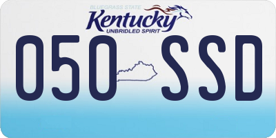 KY license plate 050SSD