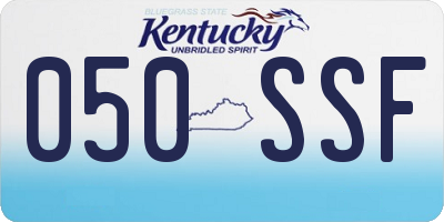 KY license plate 050SSF