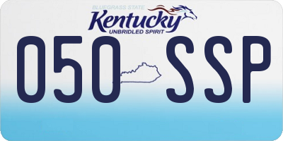 KY license plate 050SSP